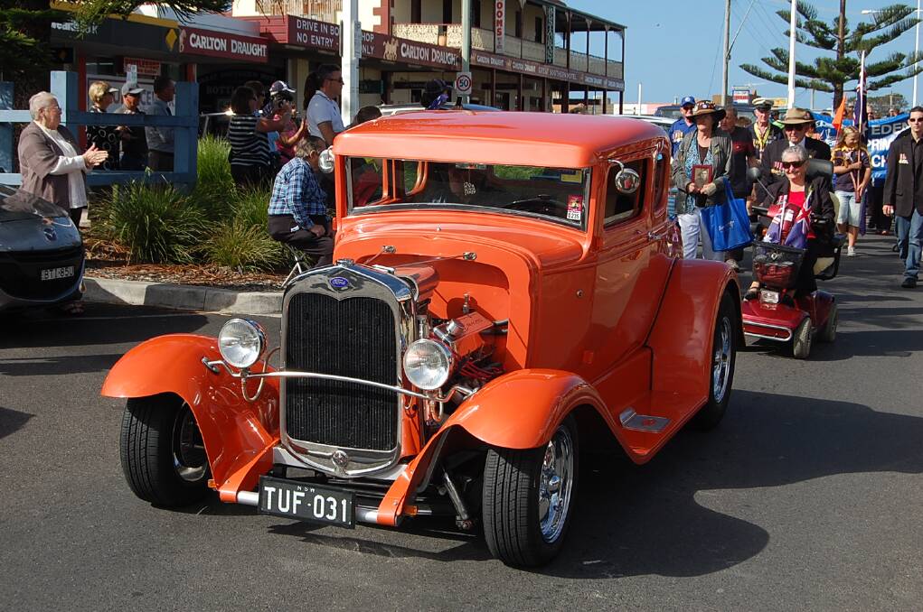 This vintage car added some colour to the 2014 ANZAC Day march through Eden.