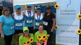 Team Marion: (from left) Jodie Fryers, Emma Clark, Sam Clark, Le-Tisha Kable and Toni Clark raised over $3000 for the Leukaemia Foundation at the Canberra Running Festival on Saturday.