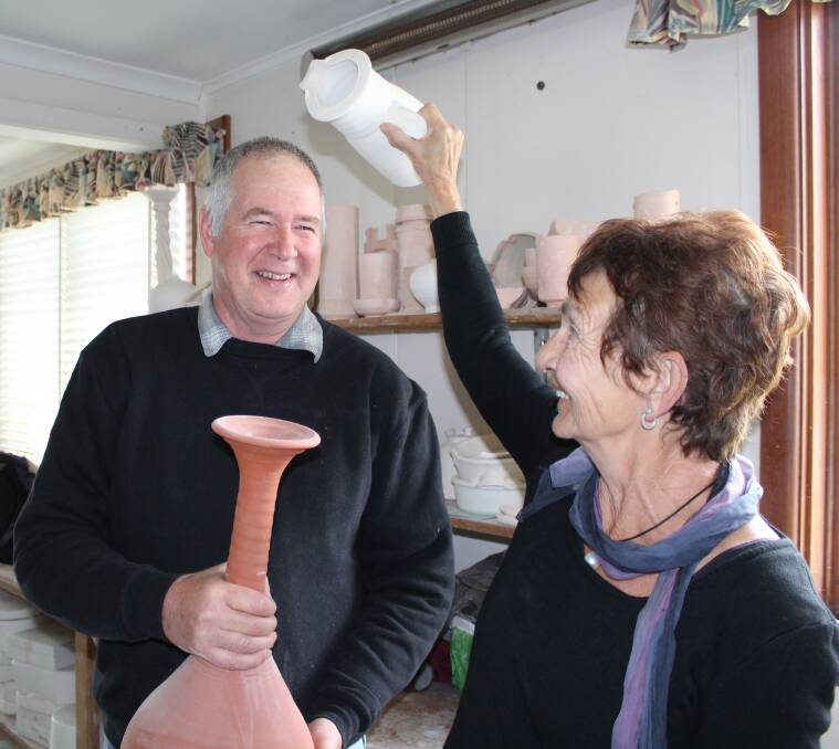 The Imlay Craft Group is seeking more members to join Terry Love and Jan Kruizinga in enjoying the art of pottery.