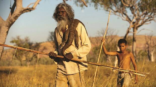 David Gulpilil and Cameron Wallaby in a scene from ‘Satellite Boy’.