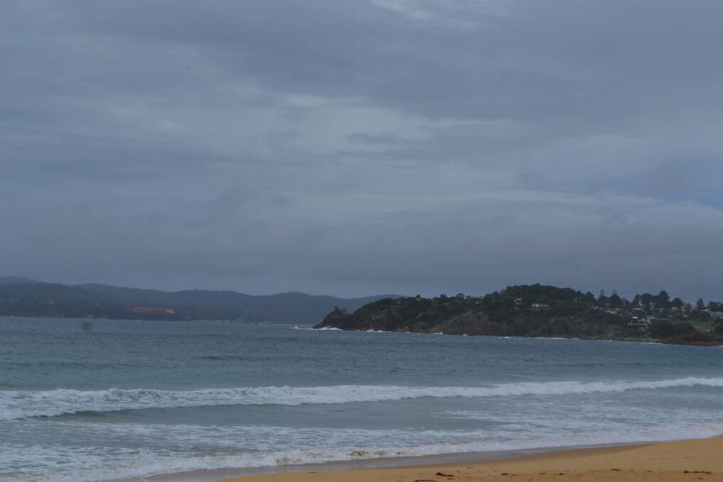 Aslings beach: Fifty shades of grey around Eden on Thursday morning.