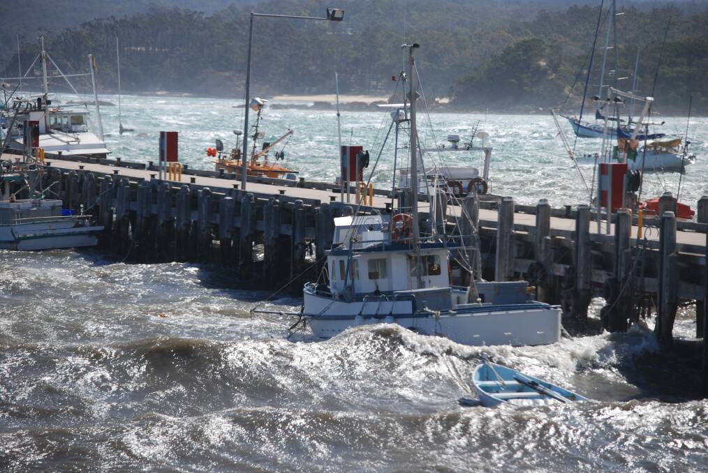 November 3, 2013: 76-knot gale force winds hammer the Snug Cove port precinct, causing the trawler Mark M to break free and run aground.
