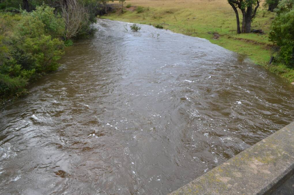The Yowaka River, 1.5 kilometres above Nethercote Falls, was a trickle on Monday and is now raging. 