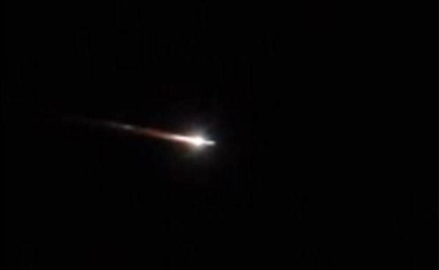 A still taken from a video of the 'space junk' over central NSW, posted by Kristian Hartland on YouTube.
