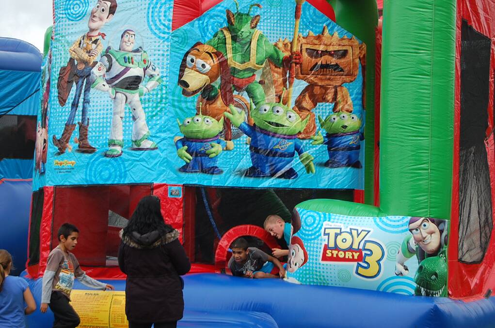 The jumping castle was a star attraction at the Eden Public School fete on Wednesday.