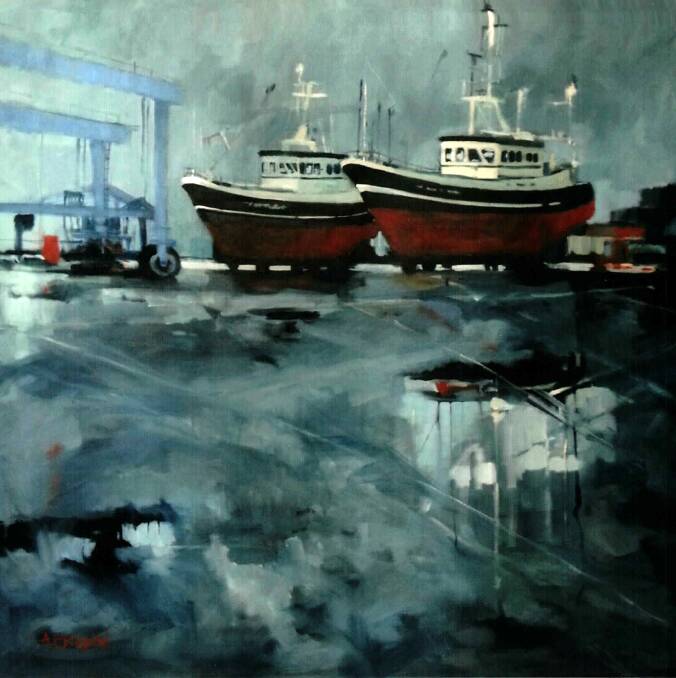 Ann Brosnan’s work titled ‘Dry Dock at St Jean de Luz’ which won the Mailroom Prize.