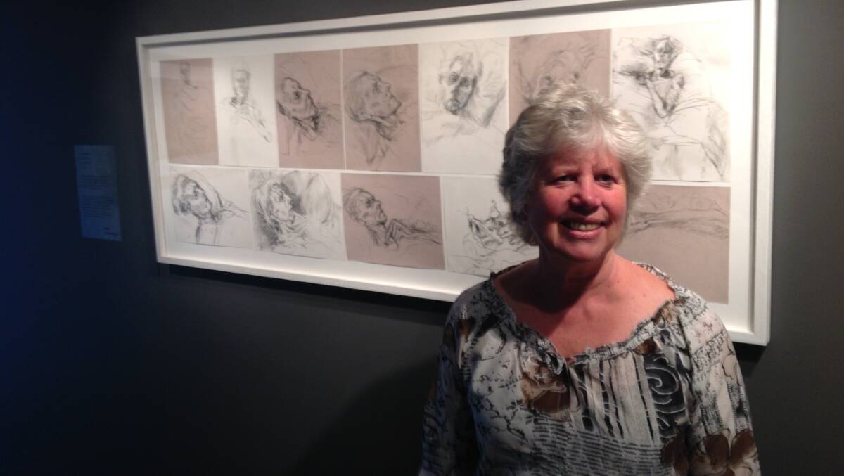 Bega Art Prize for painting, drawing and ceramics 2014 winner, Susan Chancellor, with her work titled ‘Sitting with Pattie’.