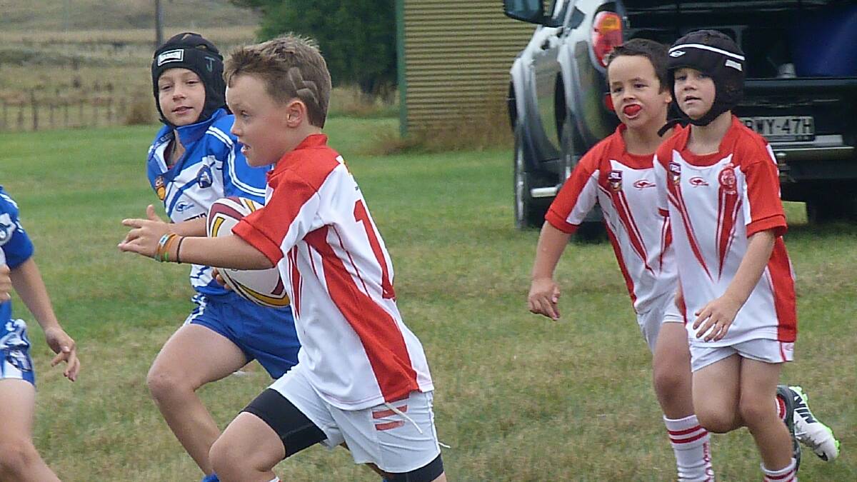 Action from the Eden Tigers at the Bibbenluke minor league carnival on Saturday. 