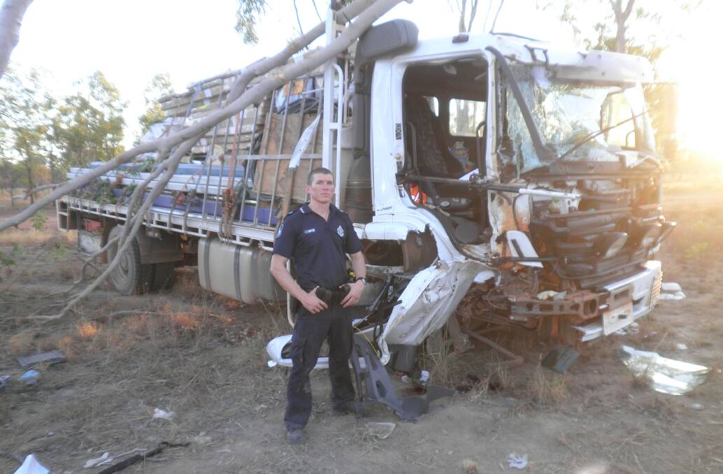 HEROIC ACTIONS: Doomadgee acting Senior Constable Phil Newton used previous mechanical knowledge to help free the male driver from the wreckage.