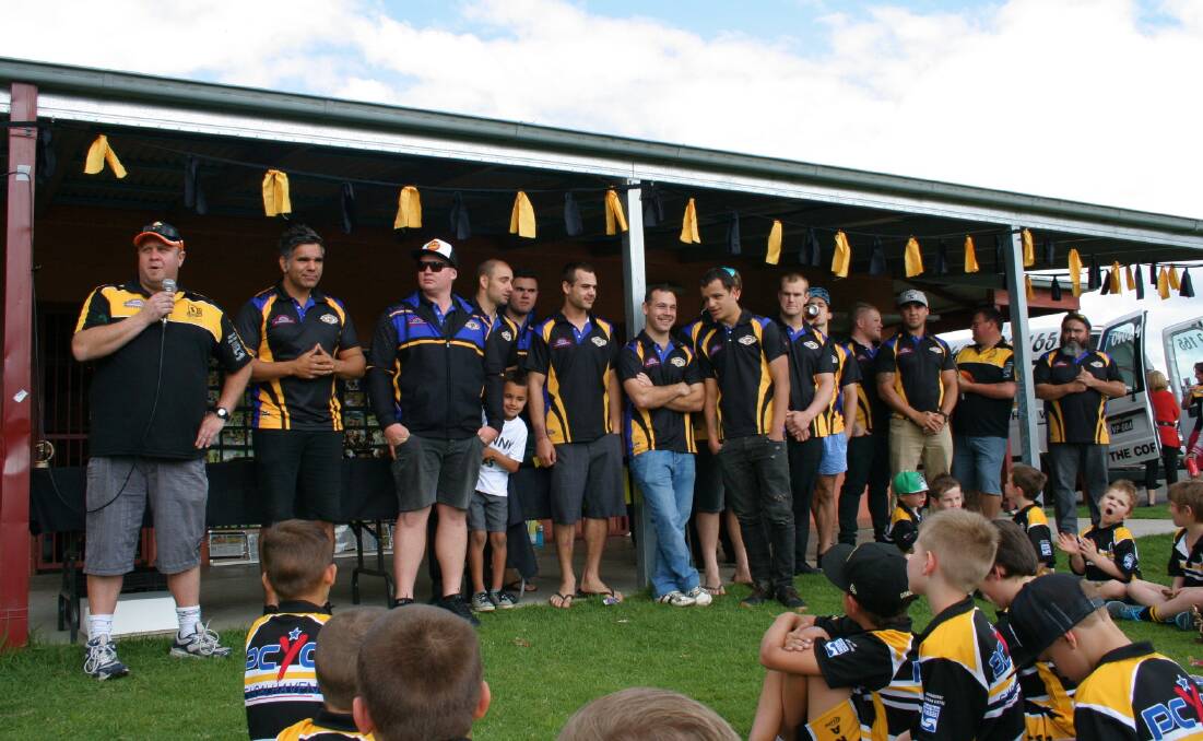 SPECIAL GUESTS: Group 7 premiers The Nowra-Bomaderry Jets at the Junior Warriors club presentation.  