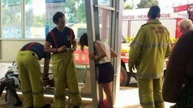 Firefighters used hand tools to free the child. Photo: Facebook