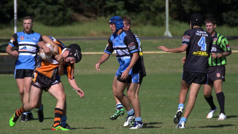 LOCAL DERBY: The Bay Tigers under 18s narrowly lost to Moruya on Saturday. Photo: ANDREW JONES.  
