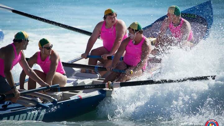 'The Ladz' in action, taking out two bronze medals, at Mollymook. Photo courtesy of Surf Life Saving NSW