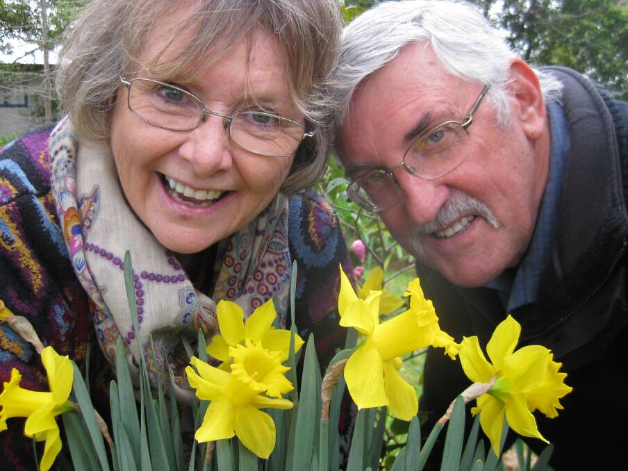 DAFFODIL DAY: Maree and Vic Robinson will add a splash of yellow to wet and wintry Eden tomorrow, Friday, August 28, at the Cancer Council's Daffodil Day stall outside Eden pharmacy, Imlay Street, between 8.45am and 3.30pm. 
