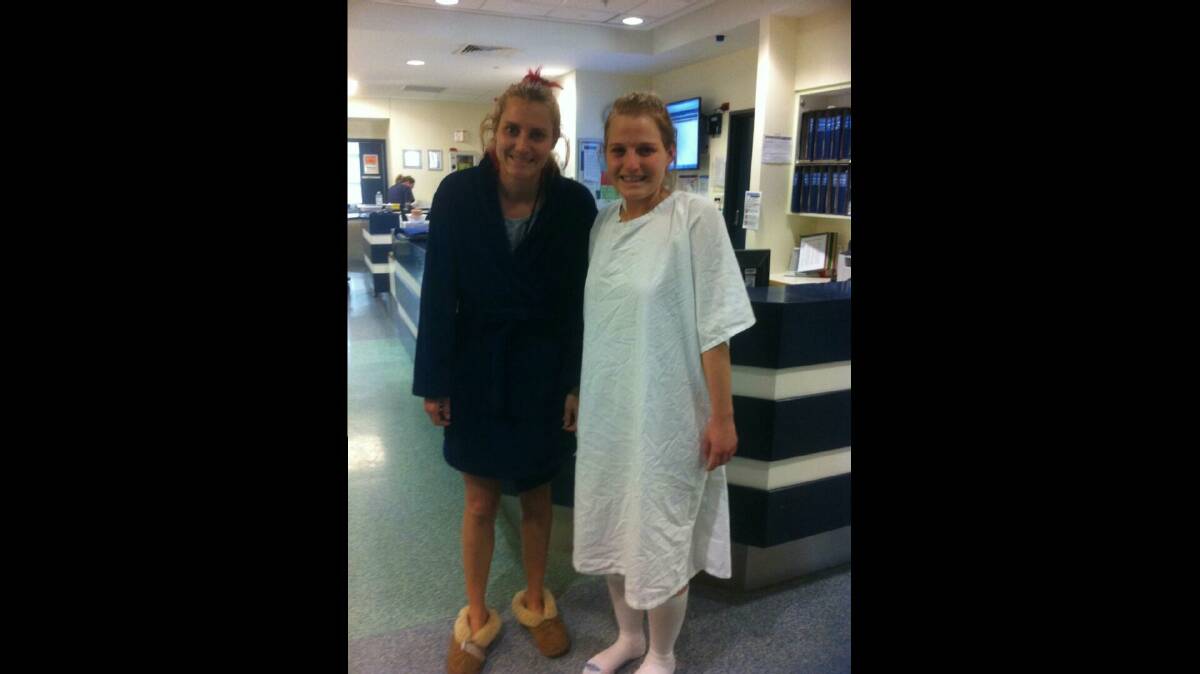 Krista and Emily Dodsworth in Royal Prince Alfred hospital earlier this week. 