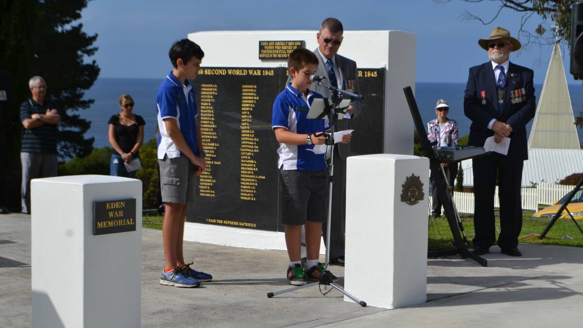 ANZAC Day 2014: 11am commemorative service, Eden, NSW.