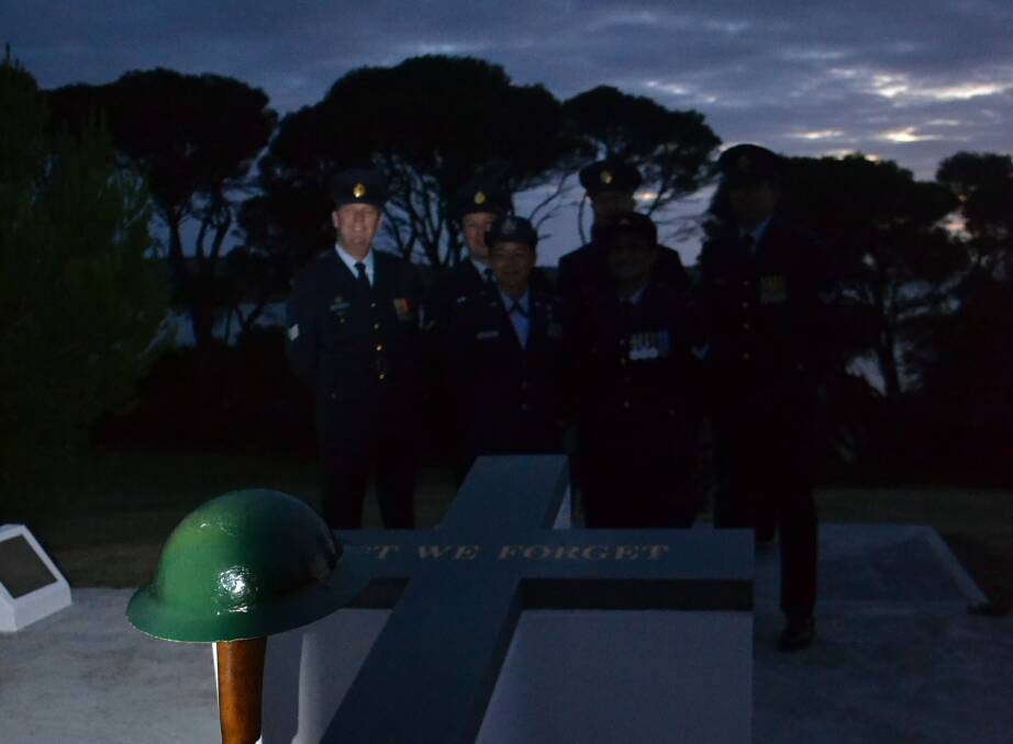 ANZAC Day 2014: Dawn service, Eden, NSW. Members fo RAAF 460 Squadron provided the catafalque party.