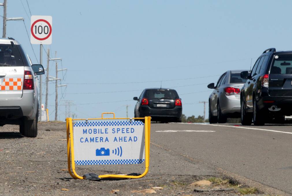 A mobile speed camera operation in 2013. Picture: Jane Dyson