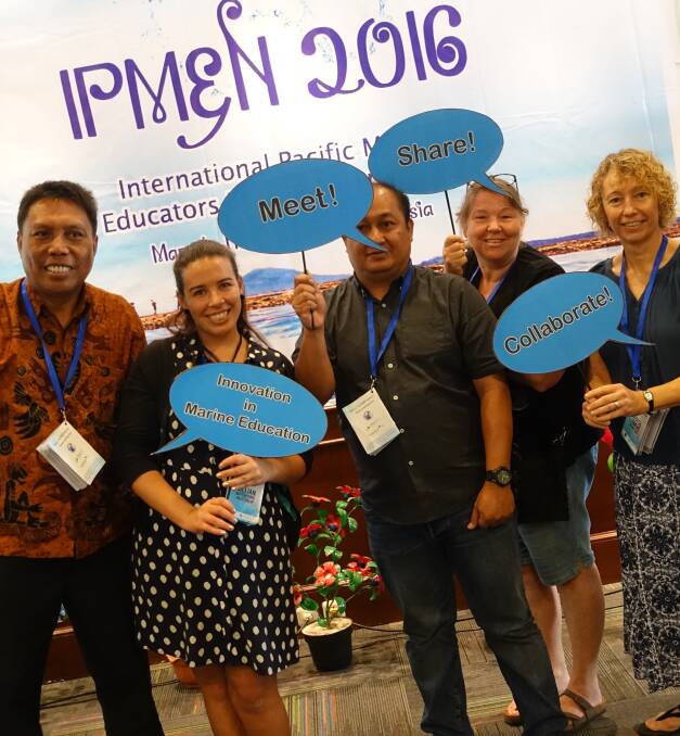 Sapphire Coast Marine Discover Centre marine educator Jillian Browning, second left, is excited to implement some of the things she learnt at a recent IPMEN conference in Indonesia. 