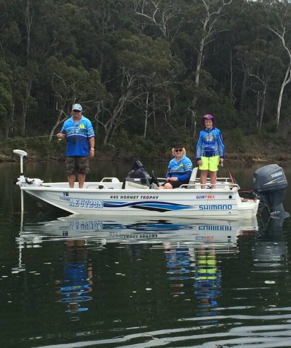 IT'S A FAMILY AFFAIR: Estuary fishing is a family affair for Merimbula Big Game and Lake Angling Club members Glen, Avon and Matt Rollason who have been out enjoying the water. 