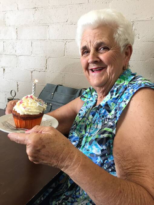 Birthday cheer: Loretta Thornton of Eden celebrated her 75th birthday with a group of friends at Cuppaz on Tuesday, March 21.
