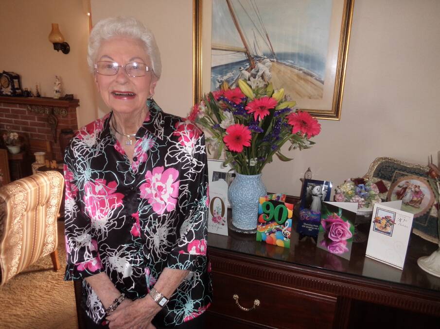 Birthday fun: Lexie Schafer having a lovely time celebrating her 90th birthday with her family on Saturday, February 4. 