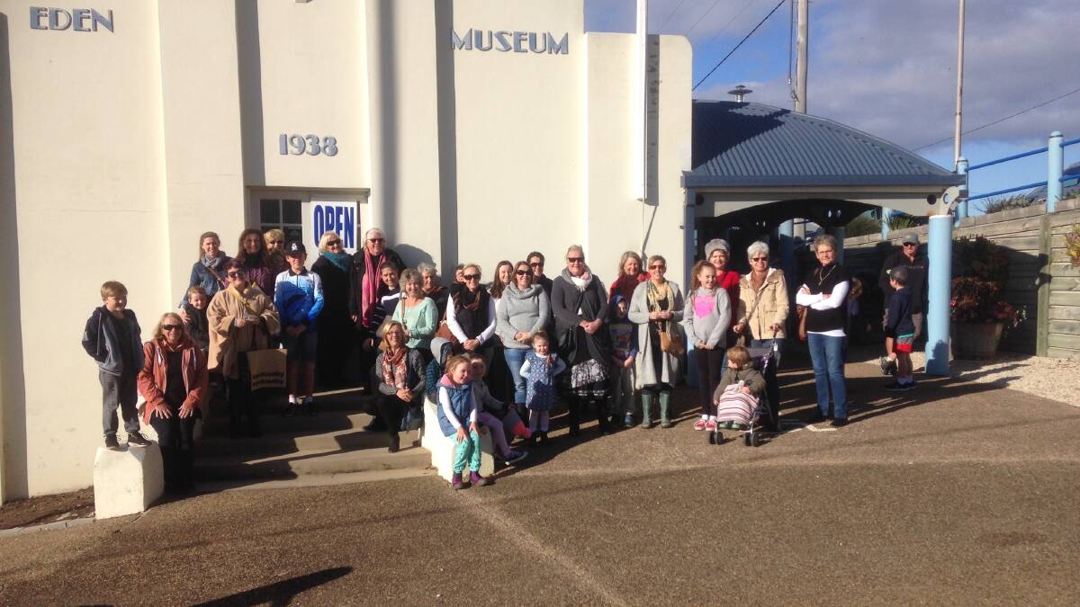 Shop local: The Eden Cash Mob enjoys a morning at the Killer Whale Museum. 