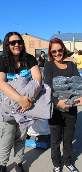 Rachel Smith and Stacy Muscat from Campbell Page were taking advantage of the Blanketing the Valley project, which offers blankets to community organisations for their clients.