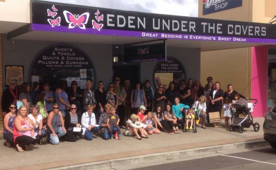 Buy Local: The Eden Cash Mob celebrated its first anniversary on Saturday with 36 families mobbing at Eden Under the Covers followed by morning tea at S2.