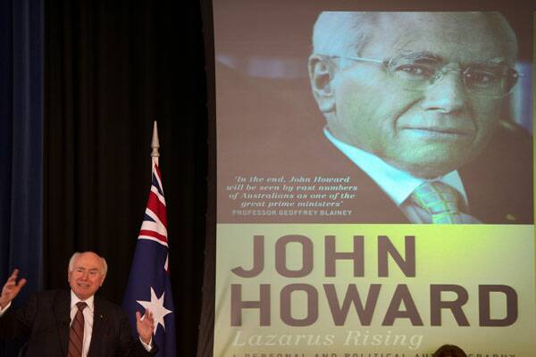 Former Australian Prime Minister John Howard launching his book at Centenary Hall in Melbourne. 8th September 2011.