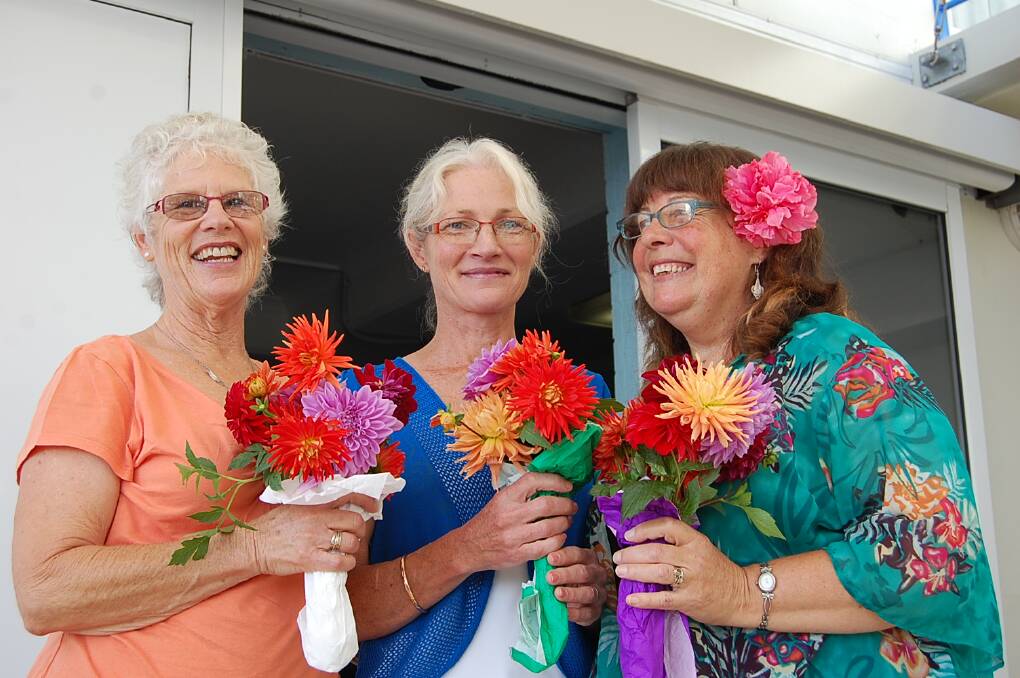 Guest speakers (from left) Tricia Lamacraft, Tracey Chubb and Susie Sarah were presented with flowers as a token of thanks at Eden's International Women's Day celebrations.
