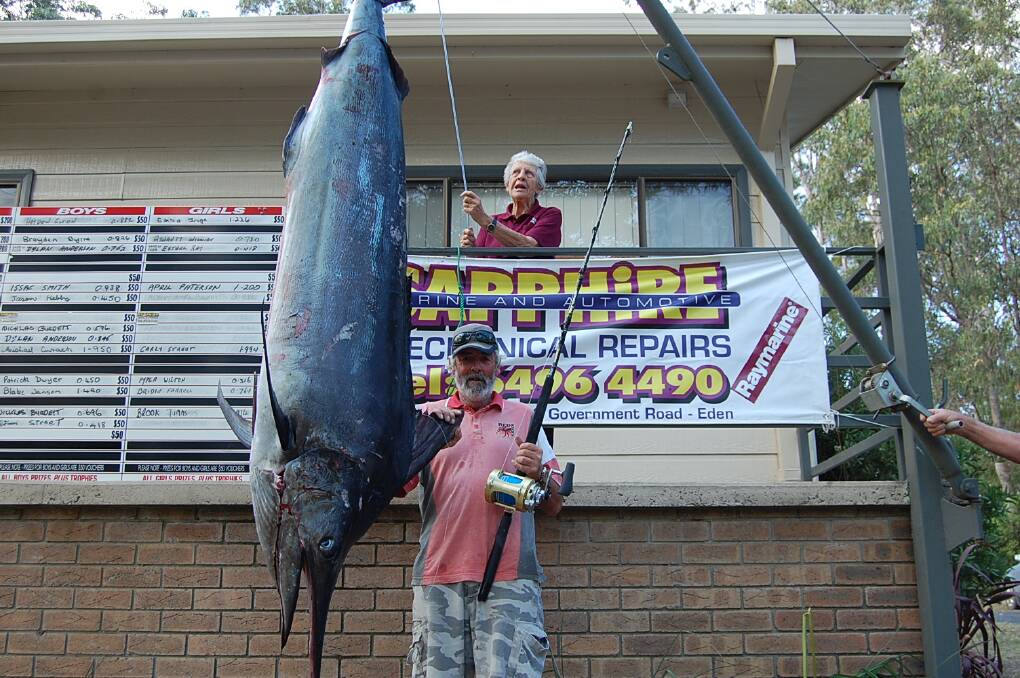 Former club president Geoff McMahon blew any marlin competition out of the water, winning the opens section with this 120kg beauty.