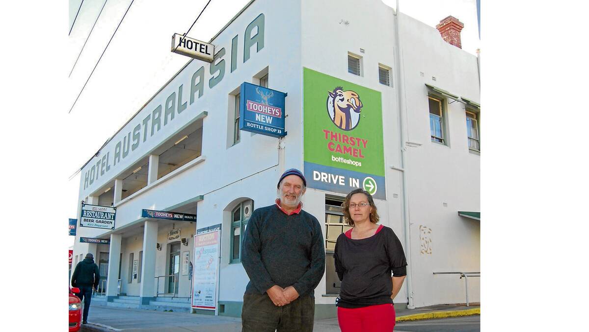 • Eden carpenter Peter Whiter and historian Angela George, pictured outside the southern wing of the Hotel Australasia on Monday, were among those fighting to include the 109-year-old pub on Bega Valley Shire Council’s Comprehensive Local Environment Plan at Wednesday’s council meeting in Bega.