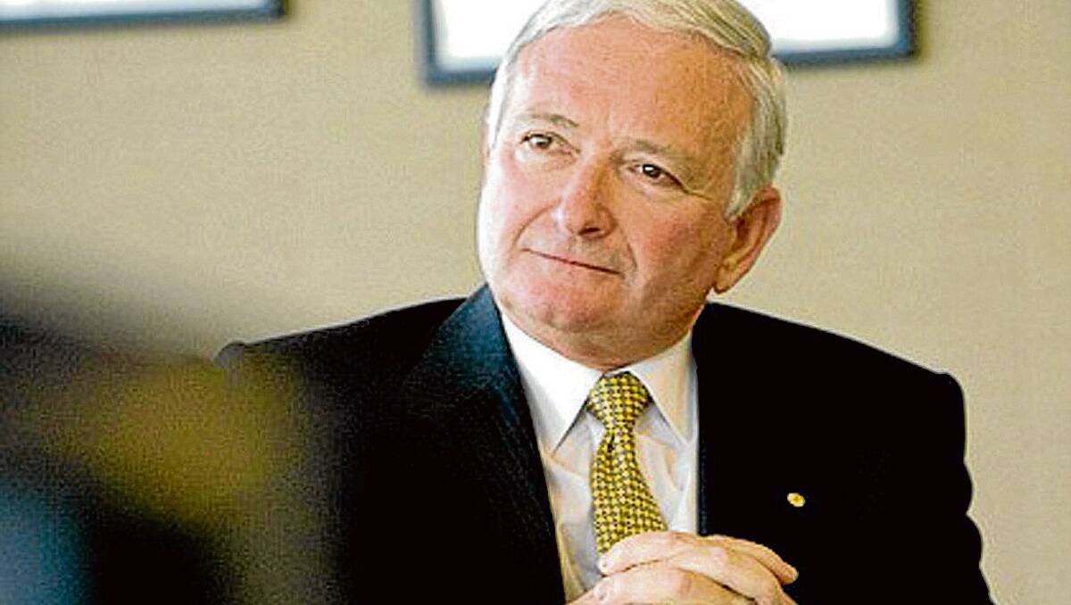 • Nick Greiner at last Wednesday’s media launch of Infrastructure NSW’s 20 year strategy for lifting NSW back to number one.  The south coast hardly rates a mention in the 200 plus page report. Photo:  Sydney Morning Herald.