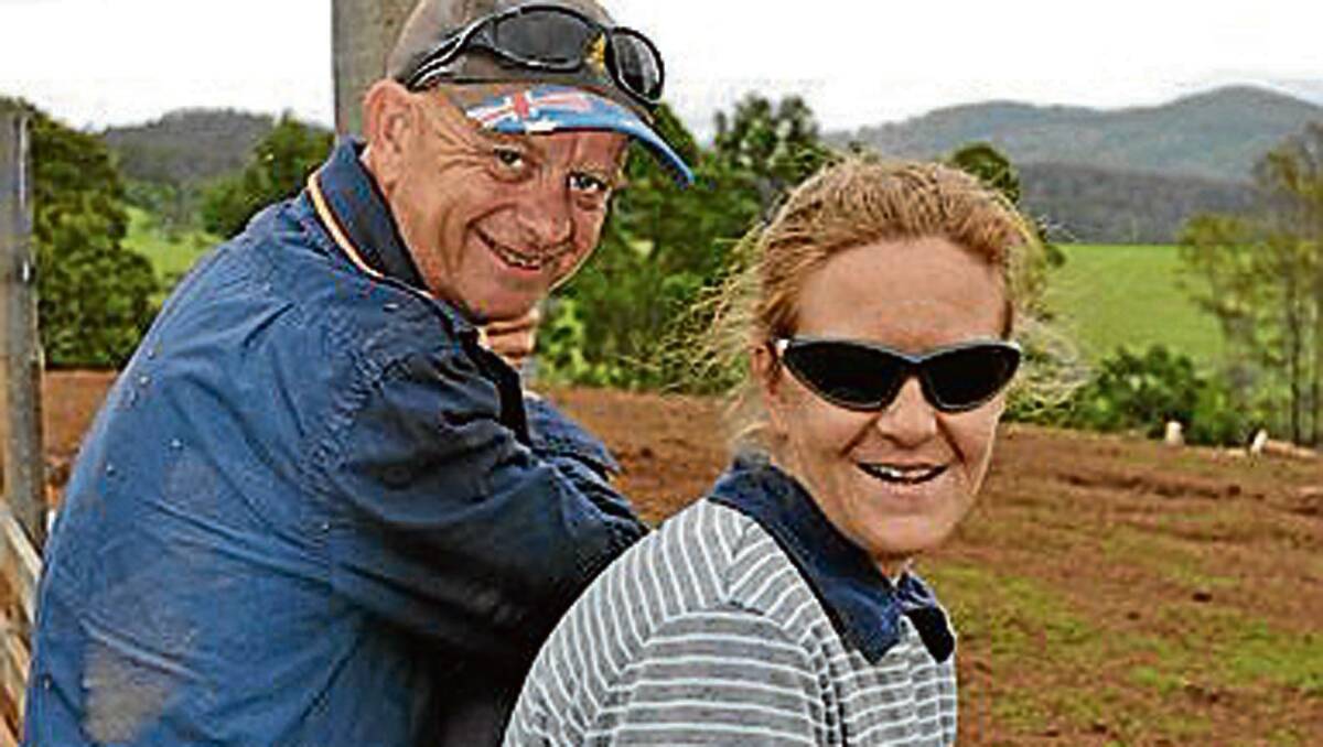 • Chris Coleman and Leanne Griffin from Bega Valley Pork Pty Ltd enjoy one of the best views in Nethercote.  
