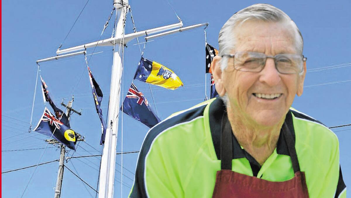• ICONIC: Jack Dickenson OAM was one of the drivers who fought to have Eden’s now iconic flag mast raised in the Imlay Street roundabout.