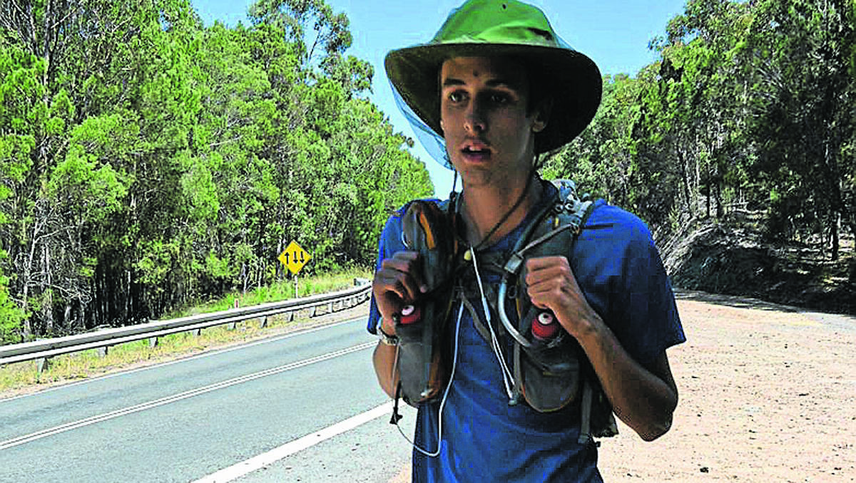 • Teenager Alex Cooke walked into Eden on Monday, on his way to Sydney for Australia Day, to raise awareness and funds for depression and anxiety. 