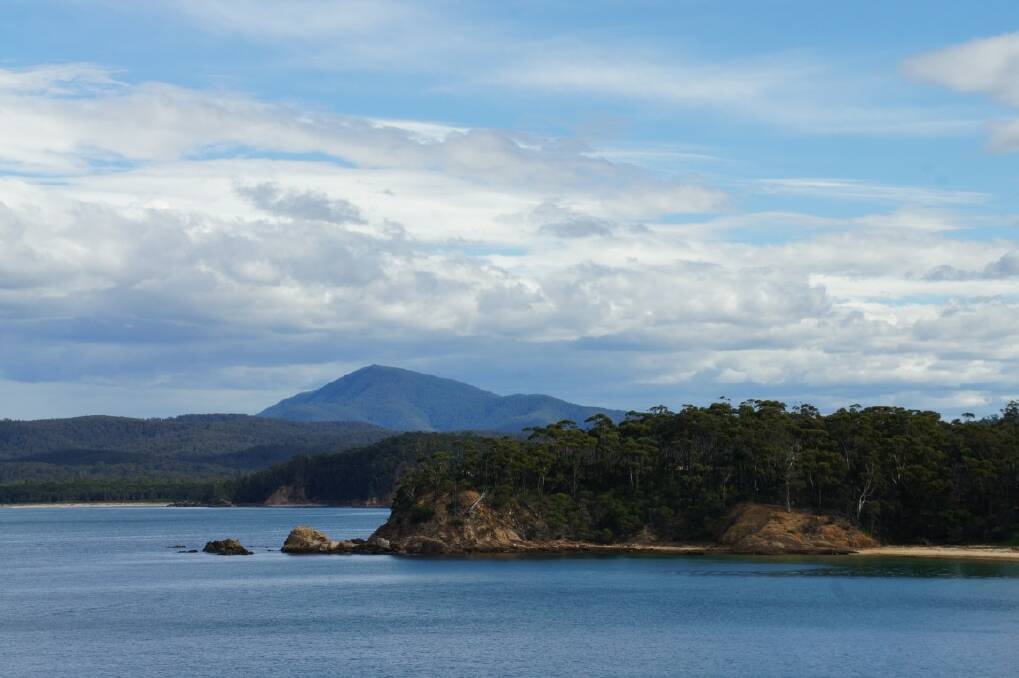A view of Balawan (Mt Imlay) from the proposed walkway at Twofold Bay.