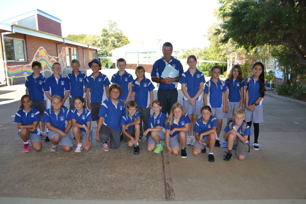 Assistant Principal at Eden Public Primary School Mr Mussett with his new class for 2014; year5/6 stage three.