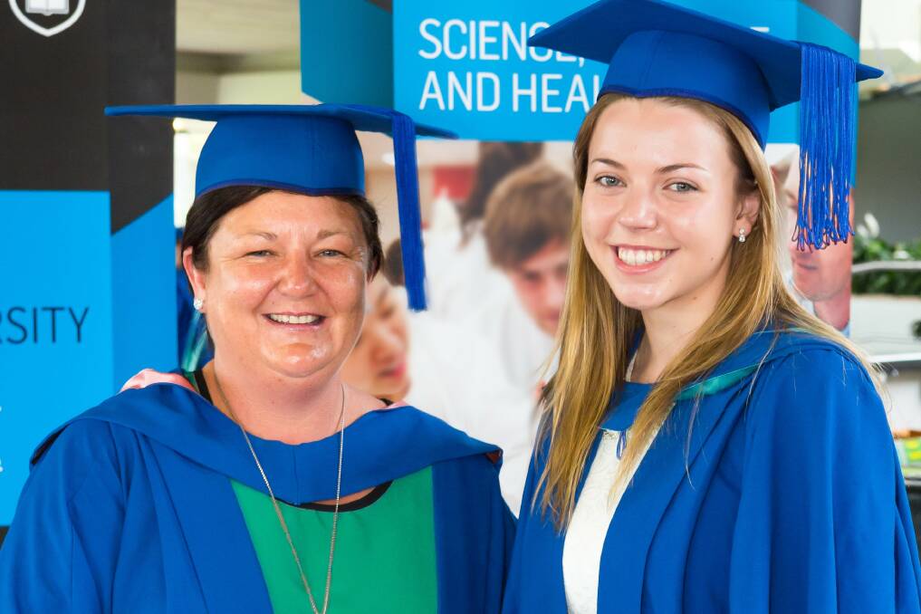Fiona Fulton-Allen (left) and Brooke Innes graduated recently from the Bega Campus of the University of Wollongong.