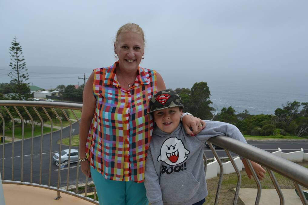 Deborah  Pither from Flowerdale and her grandson Zac from Melbourne, stayed in Eden last night. They loved the fish and chips. "I always stop here. It's really nice," Deborah said. 