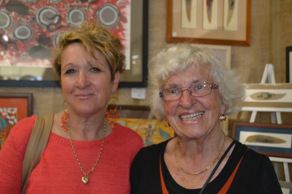 Councillor Sharon Tapscott and Eden CWA president Margaret Kirkwood admired the indigenous artwork.