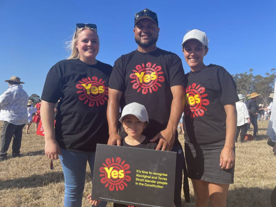 Alison and Neville Simpson with Stacy Timms Muscat and her daughter Jorja take part in the Walk for Yes event at Jigamy on Saturday September 17. Picture by Amandine Ahrens 