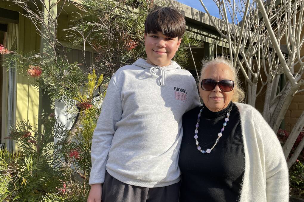 Kayne Arvidson and Aunty Annette Scott have a yarn about the past and future of Aboriginal language and how it has been accepted in society. Picture by Amandine Ahrens