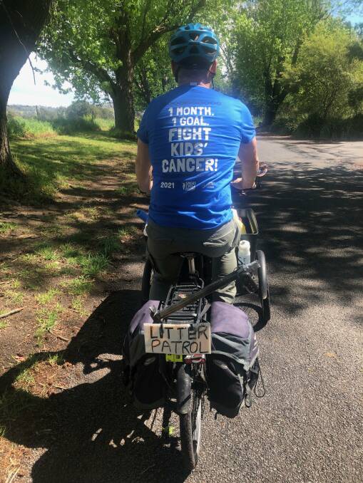Doug Reckord aims to ride 1500 kilometres and raise around $3000 in a month, to donate to the Children's Medical Research Institute. Photo supplied.
