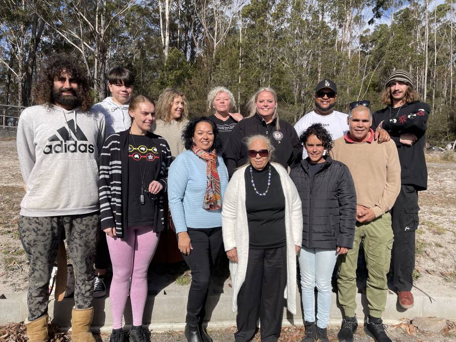 Yanda Biratj (Eden Language) group. Back row: Nathan Lygon, Kayne Arvidson, Jodie Dickinson, Noeleen Lumby, Alison and Nev Simpson, Kye Lygon. Front row: Tamika Gaudie, Michell and Aunty Annette Scott, Stacy Timms Muscat and Gary Lonesborough (senior). Picture by Amandine Ahrens