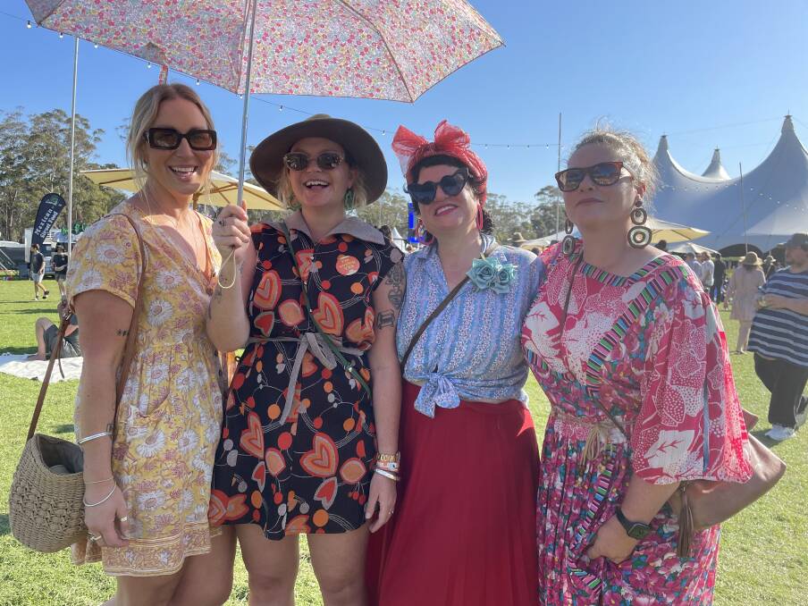 Happy vibes at Wanderer Festival - left to right Clare Cummins, Charlotte Lock, Raven Lenore and Mandy Cotter. Picture by Amandine Ahrens 