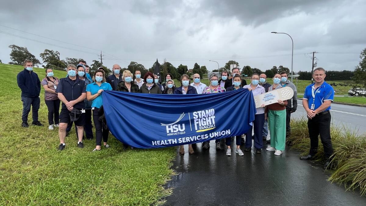 Heath Services Union members at South East Regional Hospital on Thursday April 7. Photo: supplied 