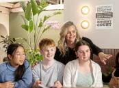 Australian of the Year Taryn Brumfitt watching her film Embrace Kids. File picture.