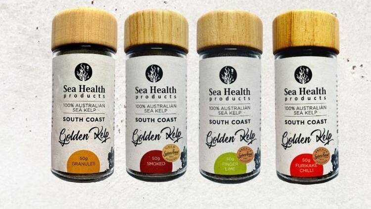 Originally Sea Health Products mostly sold plain kelp and mostly sold it to health shops. Jo Lane has since introduced new products including soap and shampoo. Its smoked golden kelp granules won gold at the Royal Agricultural Society of NSW fine food awards in the Specialty Food class in 2021. Picture supplied.
